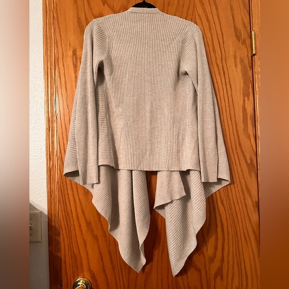 Eileen Fisher Draped Front Ribbed Wool Cardigan - Size XS - Picture 2 of 9